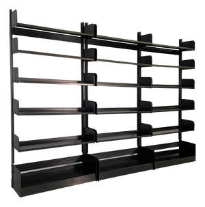 Italian Modern Modular Black Congresso Bookcase attributed to Lips Vago, 1970s, Set of 3