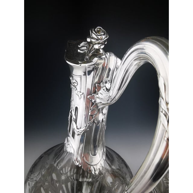 Silver Crystal Ewers in Silver, 1890s, Set of 2 For Sale - Image 8 of 17