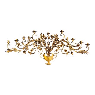 Vintage Italian Gilded Wall Candle Sconce For Sale