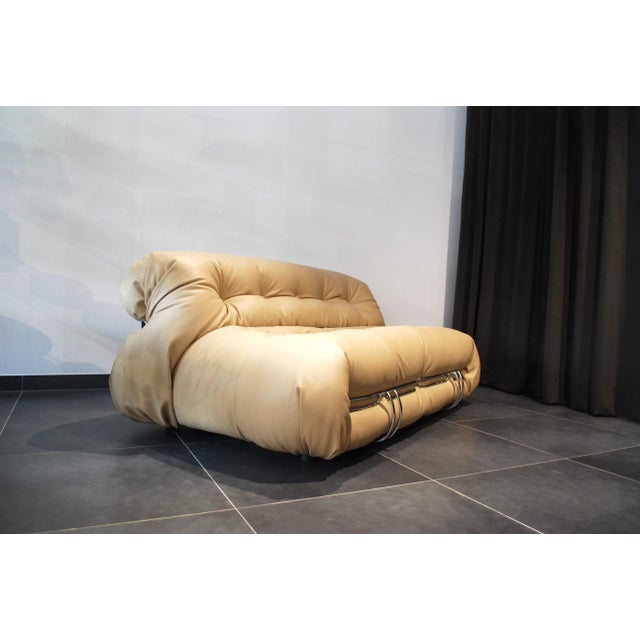 Leather Soriana Sofa by Afra and Tobio Scarpa for Cassina For Sale - Image 5 of 7