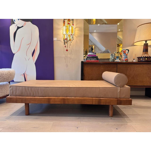 Large Architectural Bench with a Back Rest in Navy Blue Boucle, 2025 For Sale - Image 15 of 18