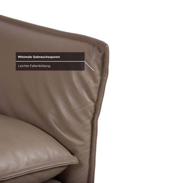 Brown Taupe Leather Porto Three-Seater and Two-Seater Sofas with Manual Function from Erpo, Set of 2 For Sale - Image 13 of 18