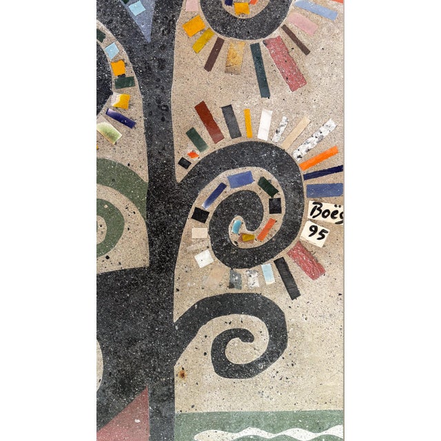 Contemporary Post Punk Artist Uli Boege Ceramic and Concrete Mosaic Iron Dining Table Monumental Los Angeles Artist 1995 Indoor/Outdoor For Sale - Image 3 of 18