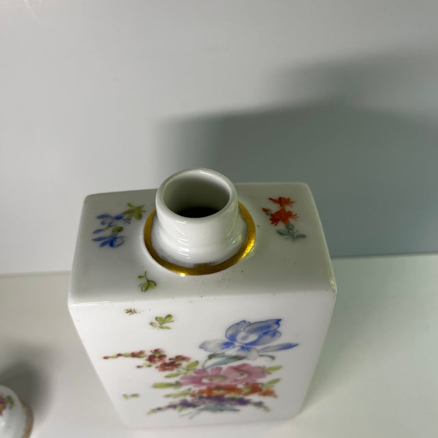 Vintage French Floral Porcelain Flask For Sale In New York - Image 6 of 7