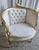1920s French Gilt Wood Louis XV Style, Fauteuil Marquise Pair of Chairs, Tufted Chairs For Sale - Image 18 of 18