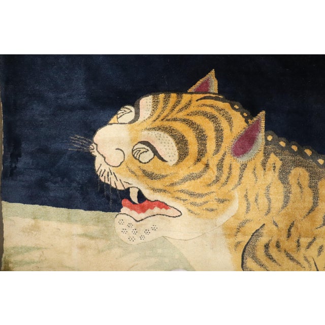 Rare Antique Zabihi Collection Tiger Large Rug - 4' x 6' For Sale In New York - Image 6 of 12