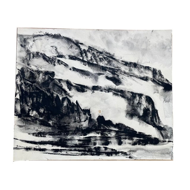 This beautiful mixed media painting is by West Coast artist Jeanne Moment. The piece was made in 1971 with signature and...