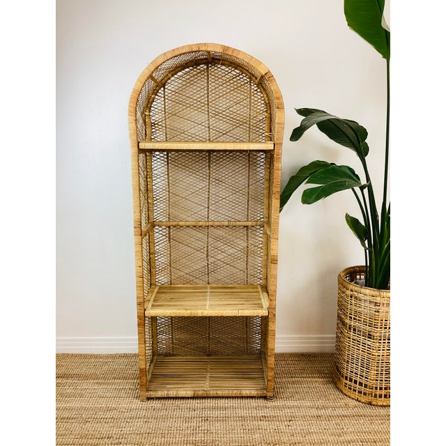 Vintage 1970s Rattan Wicker Boho Shelf For Sale - Image 11 of 11