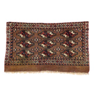 Antique Tekke Yomud Yomut Saryk Chuval Rug Bag Face - 2' X 3'4" For Sale