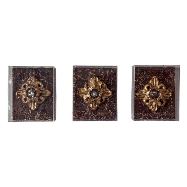 Antiqued Hand-Made Convex Mirror Architectural Fragment in Acrylic Case For Sale - Image 11 of 12