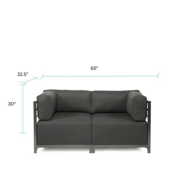 Axis 2pc Sectional Sterling Charcoal Titanium Frame For Sale In Chicago - Image 6 of 7