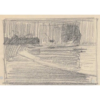1930s Coastal Impressionist Scene Drawing by Norman Kent For Sale