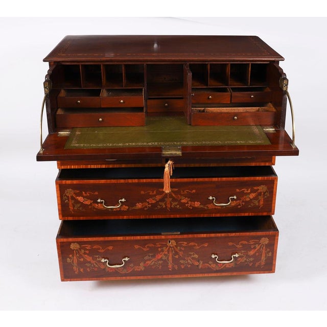 Antique Early George II Inlaid Mahogany Chest with Secretaire, 18th Century For Sale - Image 4 of 18