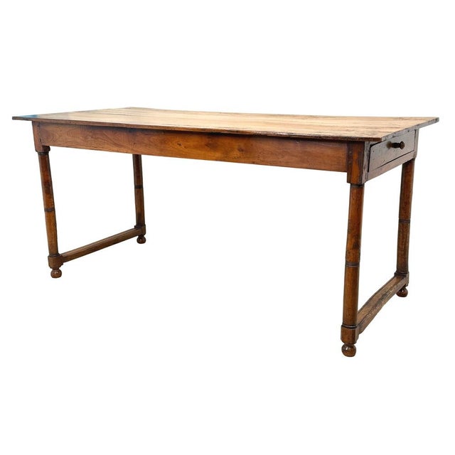 French Provincial Fruitwood Farmhouse Table, 1850 For Sale - Image 3 of 13