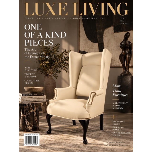 Mid-Century Modern Queen Anne Style Wingback Chair , From Antique to Modern Design, One of a Kind Piece For Sale - Image 3 of 7