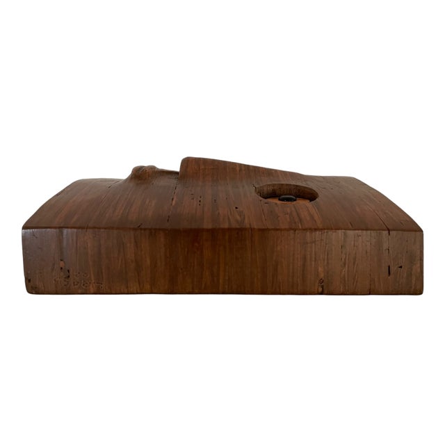 2002 Wooden Face Wall Sculpture For Sale - Image 10 of 11