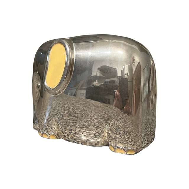 Metal Vintage Mid Century Modern Silver Plated Coin Piggy Bank For Sale - Image 7 of 10