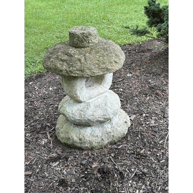 Japanese Mid 20th Century Mountain Spirit Wabi Sabi Concrete Garden Sculpture For Sale - Image 3 of 9