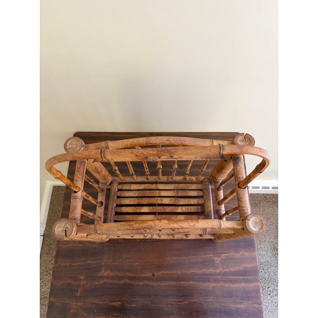 Mid-Century Bamboo Magazine Stand in the Palm Beach Manner For Sale - Image 4 of 9