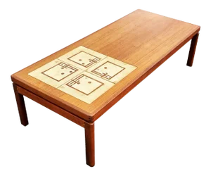 A Large Mid-Century Coffee Table With Ceramic Tiles by Hw Klein