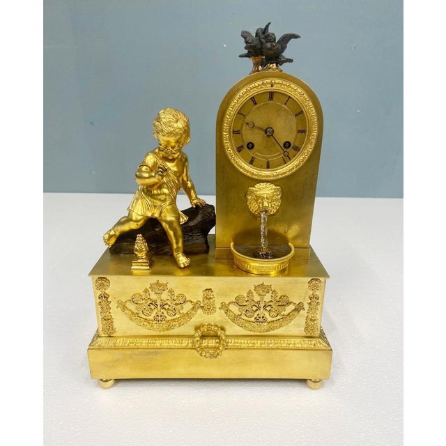 French Gilt Waterfall Clock from Henry Dasson, 1843 For Sale - Image 3 of 18