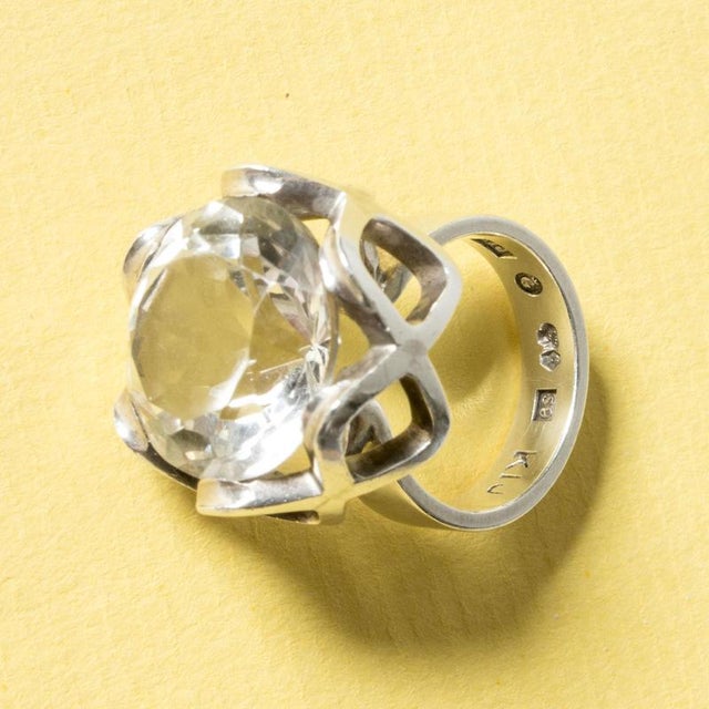 Silver Silver and Rock Crystal Ring by Karl-Ingemar Johansson, 1968 For Sale - Image 8 of 9