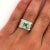 Metal 18k White Gold 1 Carat Natural Emerald Mens Ring With Princess Cut Diamonds For Sale - Image 7 of 8