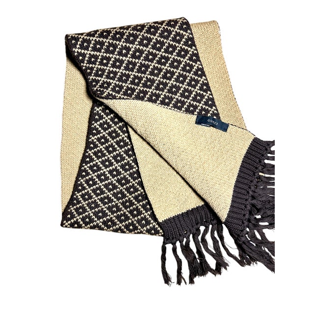 Rare vintage find from Gucci- keep warm in the winter with this dual tone reversible wool scarf!