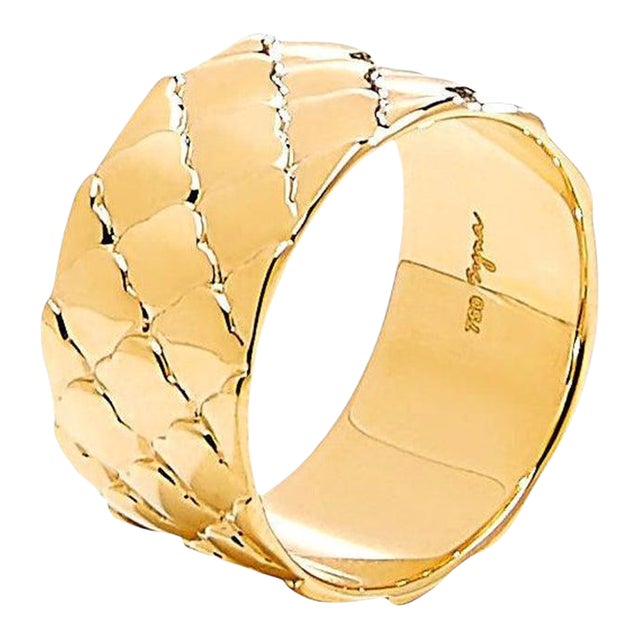 Syna Yellow Gold Mogul Textured Ring For Sale