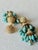 Vintage 1950s Faux Turquoise Chandelier Clip-on Earrings, Gold-Tone, Pair For Sale In New York - Image 6 of 16