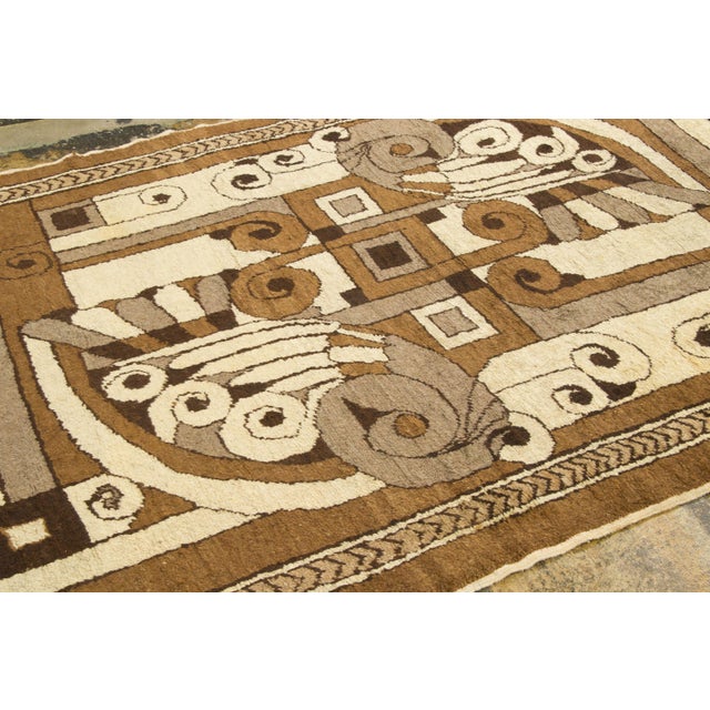 Rug & Kilim Contemporary French Geometric Brown Wool Rug by Rug & Kilim, France For Sale - Image 4 of 9