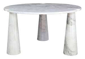 Round White Carrara Marble Eros Coffee Table by Angelo Mangiarotti for Skipper, 1970s