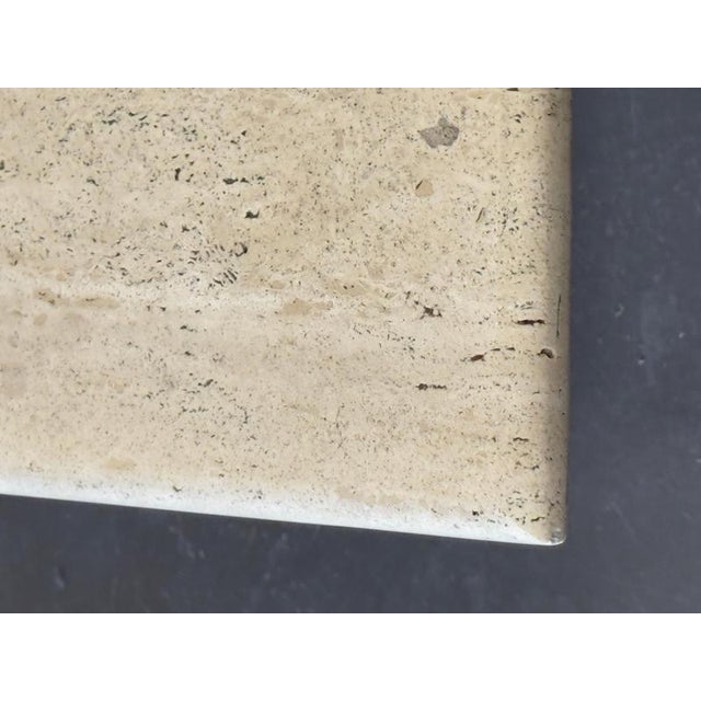 Beige Vintage Italian Travertine Square Coffee Tables, 1970s, Set of 2 For Sale - Image 8 of 10