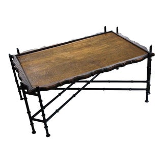 Late 20th Century Faux Bamboo Chinese Chippendale Cocktail Table For Sale