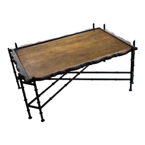 Late 20th Century Faux Bamboo Chinese Chippendale Cocktail Table