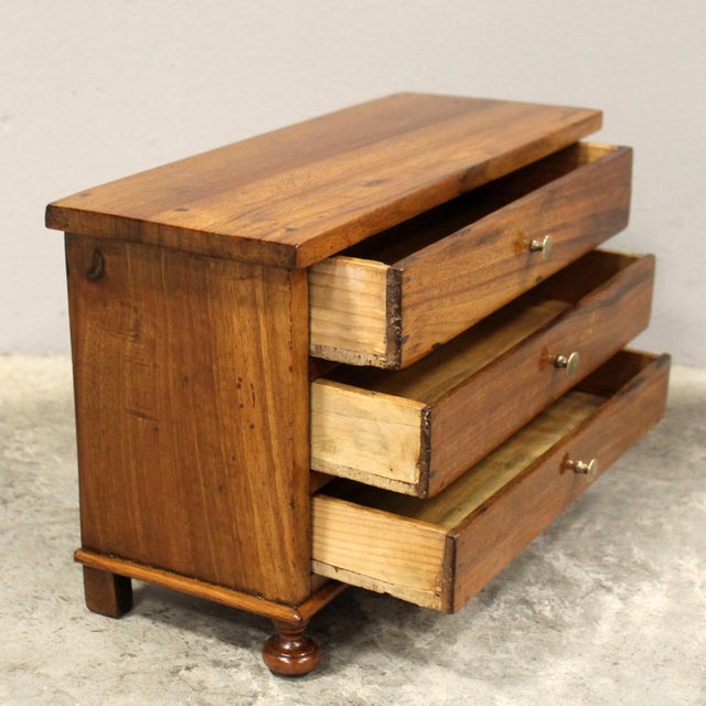 19th Century Miniature of a Walnut Chest of Drawers, Italy For Sale - Image 5 of 10