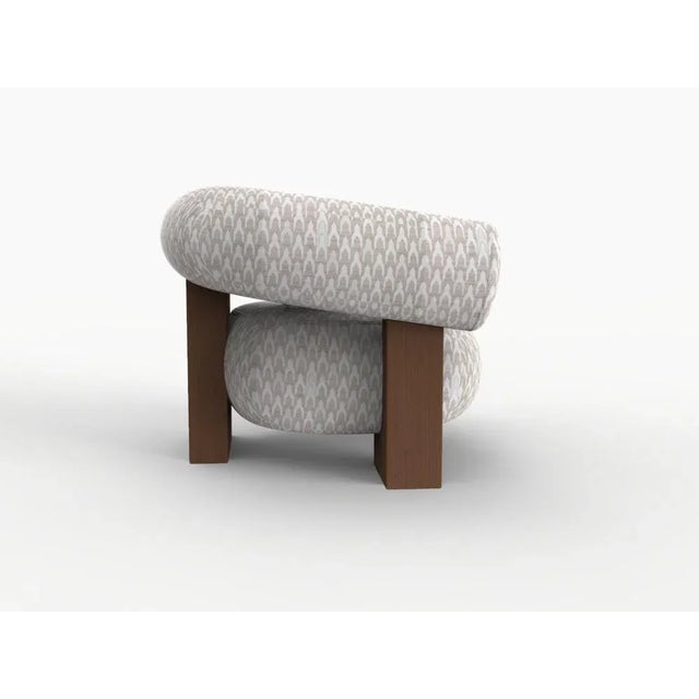 Contemporary Cassette Armchair in Baldac Beige and Smoked Oak by Alter Ego for Collector For Sale - Image 3 of 4