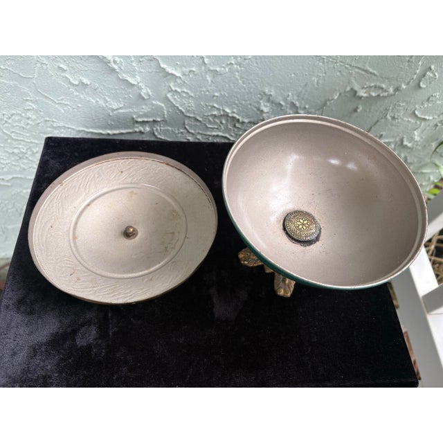 Vintage Israeli Brass & Enameled Pedestal Bowl “God Bless Our Home – Jerusalem”, Circa 1960s For Sale - Image 10 of 11