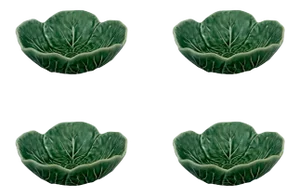 Bordallo Pinheiro Cabbage Bowl in Green 6 oz, Set of 4