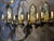 Edward F. Caldwell & Co. 1920’s Caldwell Bronze and Etched Mirror Sconces With Cobalt Glass For Sale - Image 4 of 9