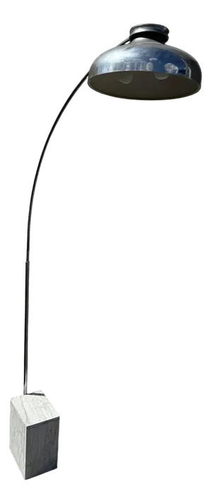 Italian Arc Floor Lamp with Marble Base, 1970s