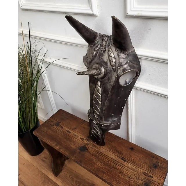 18th Century Italian Wrought Iron Horse Armor Mask For Sale - Image 5 of 9