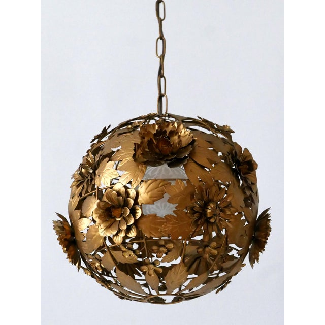 Mid-Century Modern Metal Floral Pendant Lamp, Germany, 1960s For Sale - Image 12 of 18