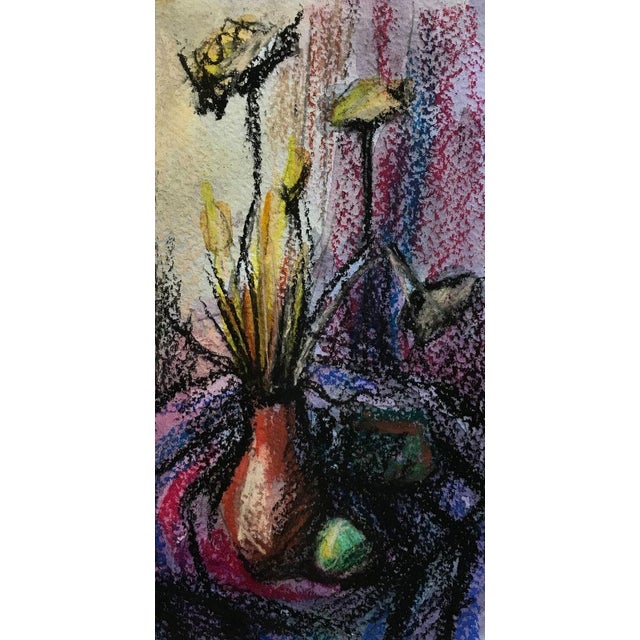 Tempera Painting Gift Flowers Unknown Artist For Sale - Image 4 of 12