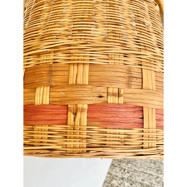 Antique French Provincial Wicker Market Basket For Sale - Image 9 of 13