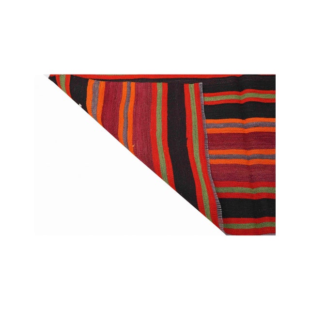 Striped Vintage Turkish Kilim Rug - 5`1" X 10`9" For Sale - Image 4 of 6
