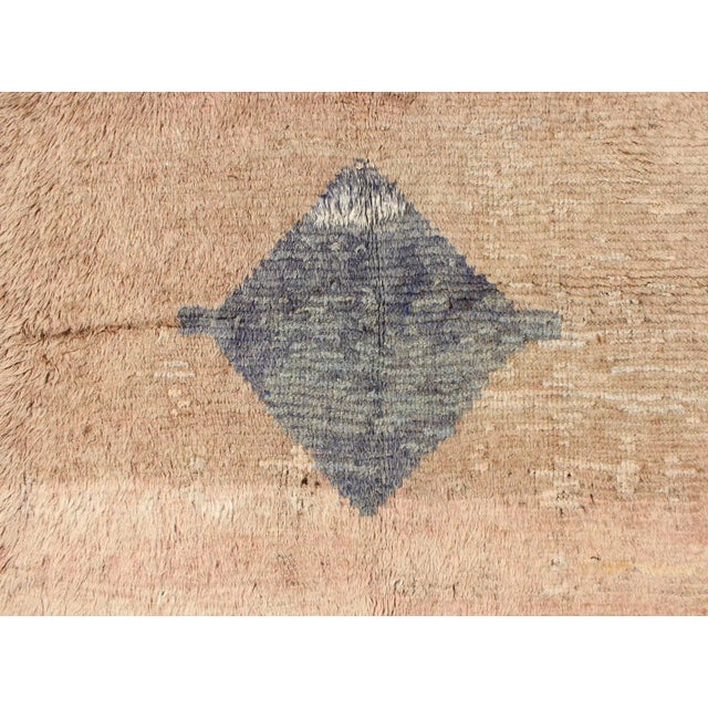 Mid 20th Century Modern & Minimalist Design Turkish Vintage Tulu Rug in Light Taupe & Gray Blue For Sale - Image 9 of 12