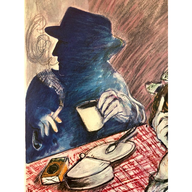 1980s Shaoul Smira, 1980's Large Modernist Israeli Film Noir Figures Lithograph Neo-Expressionism, 1985 For Sale - Image 5 of 8