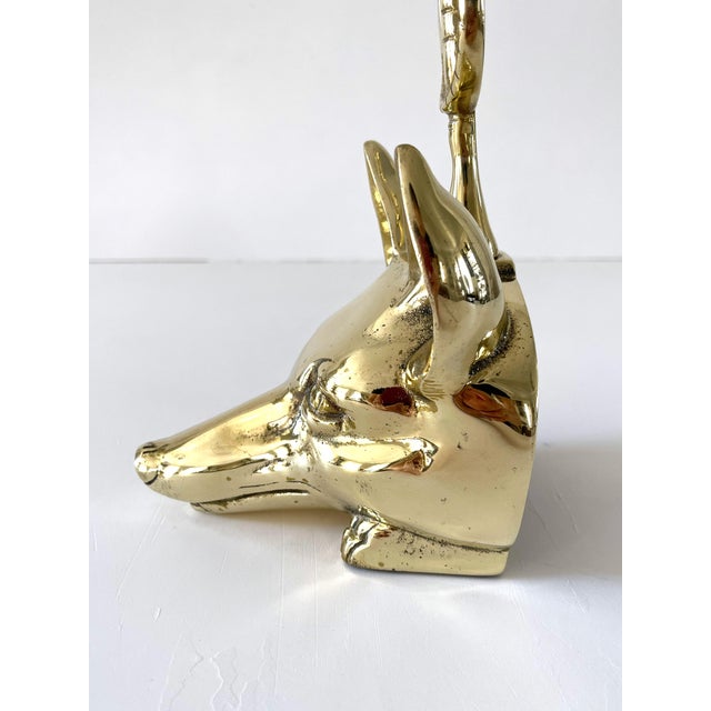 Vintage Brass Fox Head Doorstop For Sale - Image 9 of 12