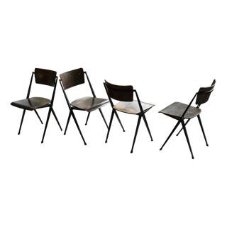 Vintage Pyramide Chairs by Wim Rietveld for Ahrend De Cirkel, 1960, Set of 4 For Sale